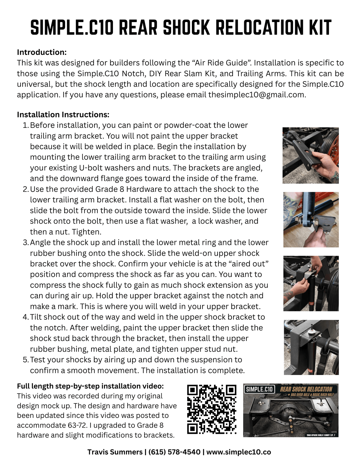 Rear Shock Relocation Kit | Simple.C10