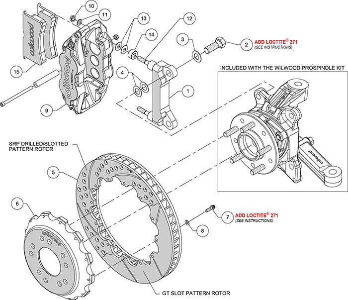 Forged Narrow Superlite 6R Big Brake Front Brake Kit (Hat)