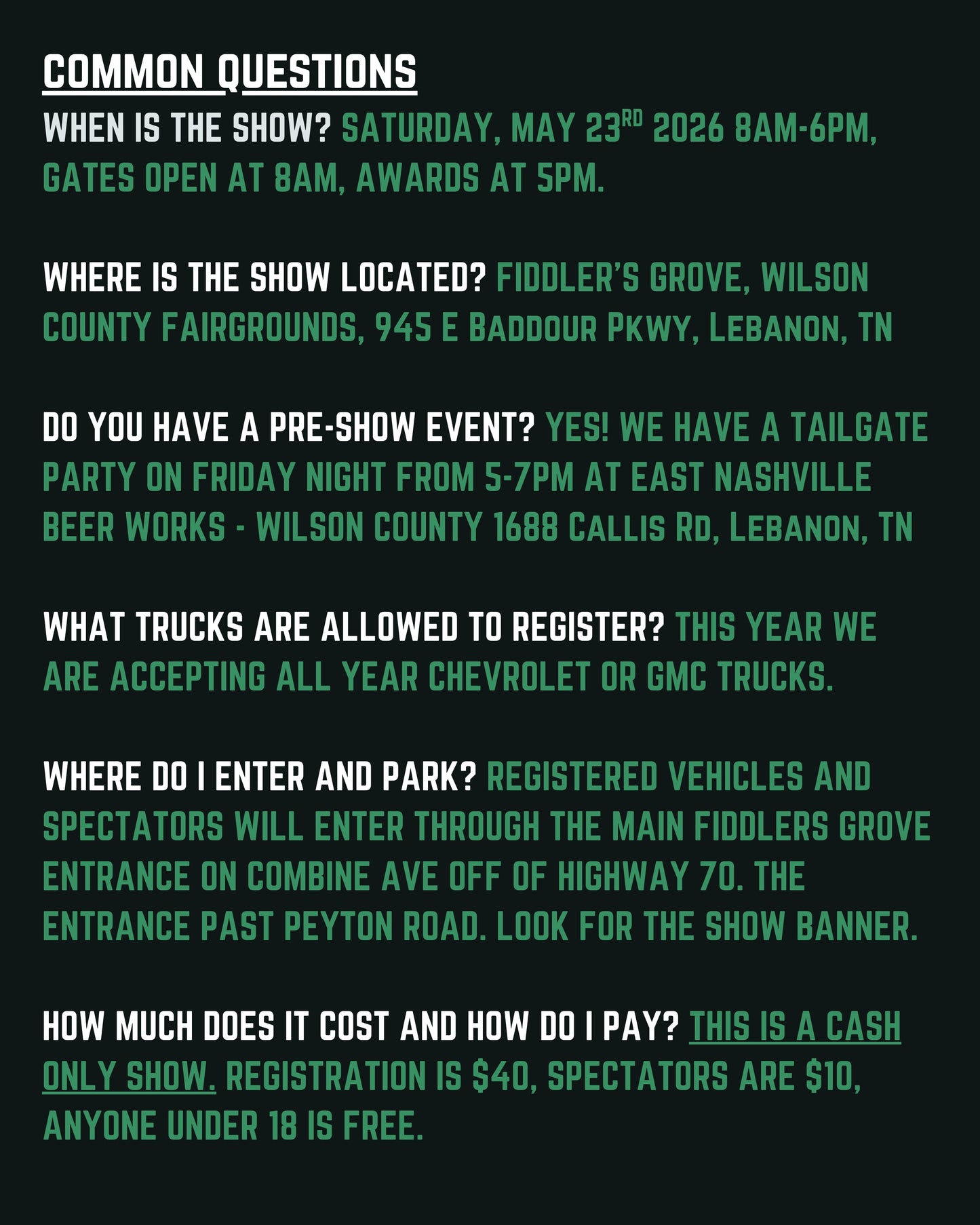 Community Built Trucks 2026 | Registration