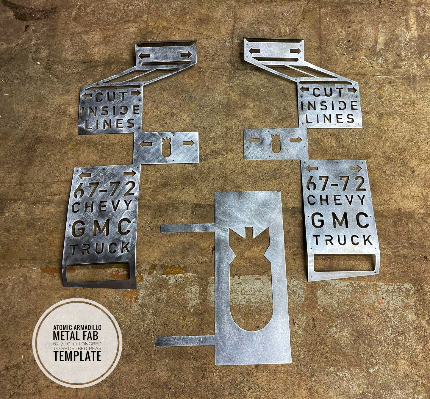 1967–1972 Chevy C10 Long Bed to Short Bed full Conversion Kit (Precision Template System)