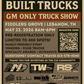 Community Built Trucks 2026 | Registration flyer for GM Only truck show at Fiddlers Grove, Lebanon, TN on May 23, 2026.